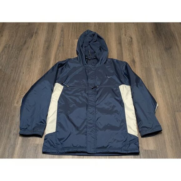 Vintage Nike Jacket Mens Medium Windbreaker Fleece REVERSIBLE Swoosh Y2K 2000s - Picture 1 of 4
